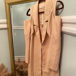 Blush Nude cold shoulder blazer